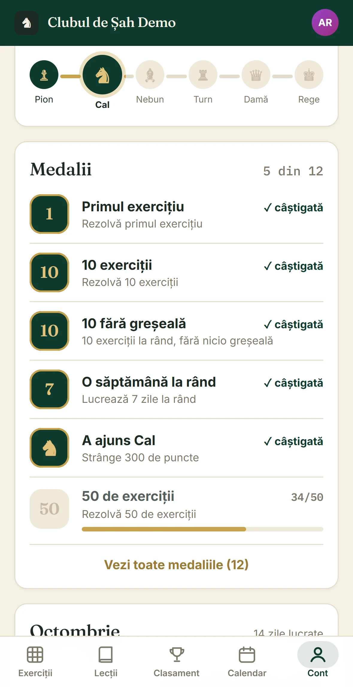 Ranguri și medalii